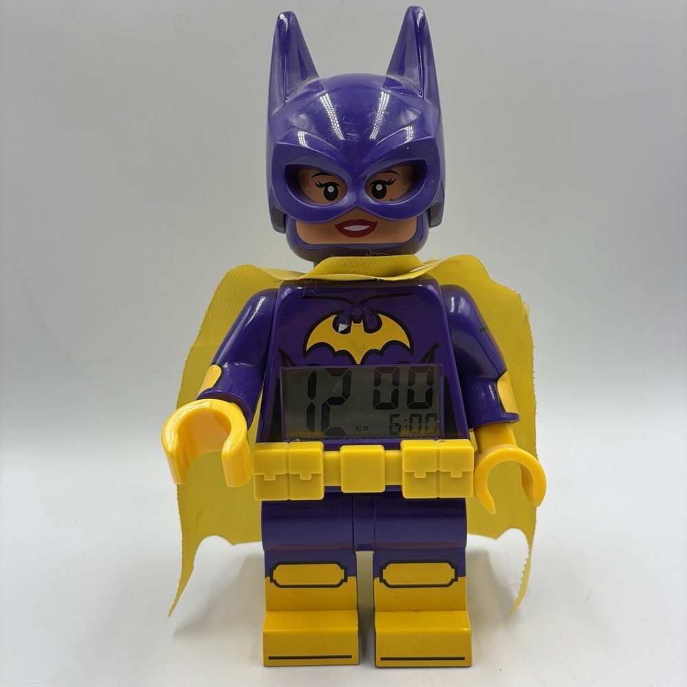 Lego Batman Movie 10" Batgirl Digital Purple Alarm Clock Cape 2017 Tested Works